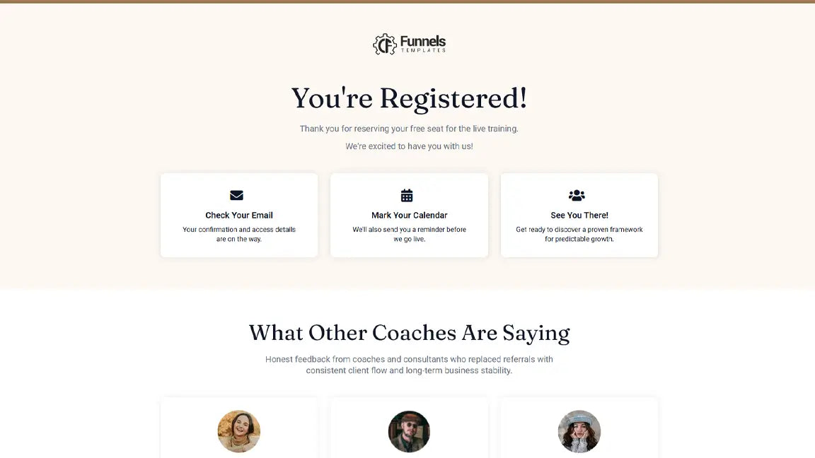 GoHighLevel Live Training Funnel for Coaching & Consulting - Thank you