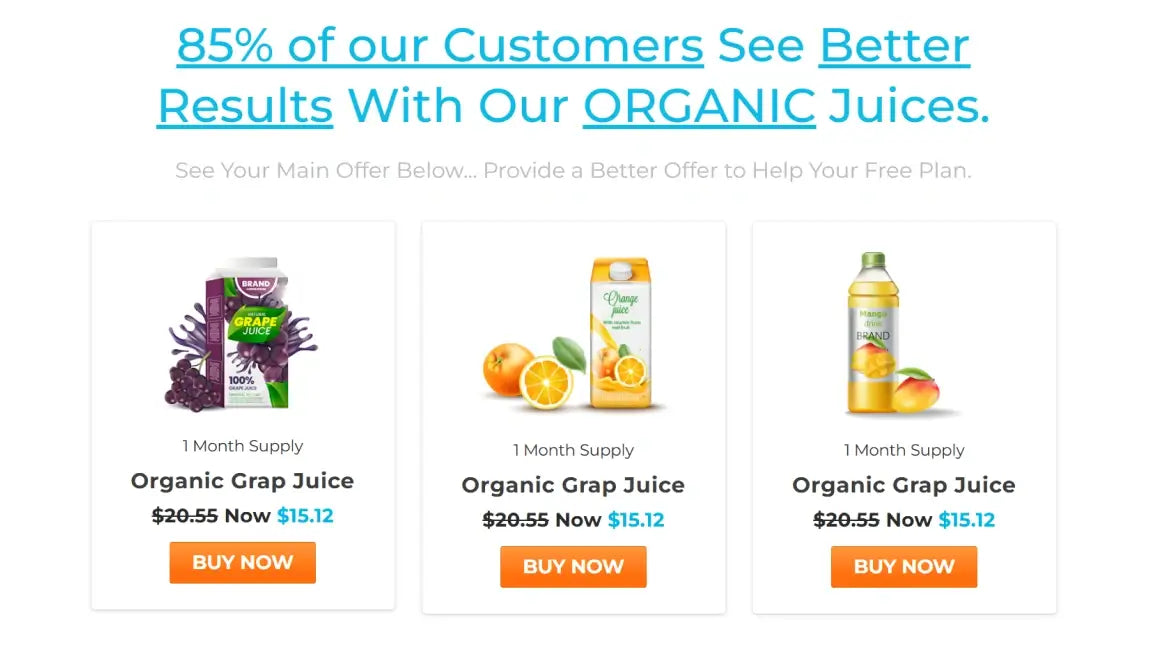 ClickFunnels 2.0 Sales Funnel for Fitness - Organic Juice