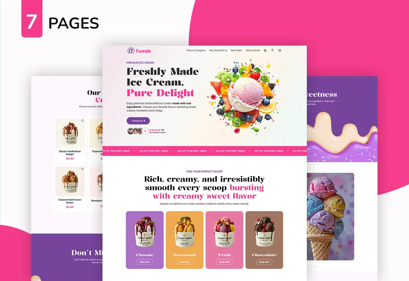GoHighLevel Ecommerce Funnel for Ice Cream Brands – Online Ice Cream Store