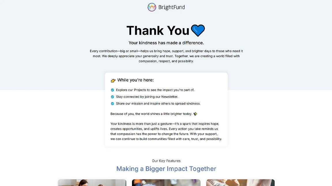 Thank You - Charity Fundraising & Community Support