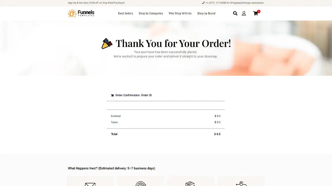 Online Furniture Store - Thank You
