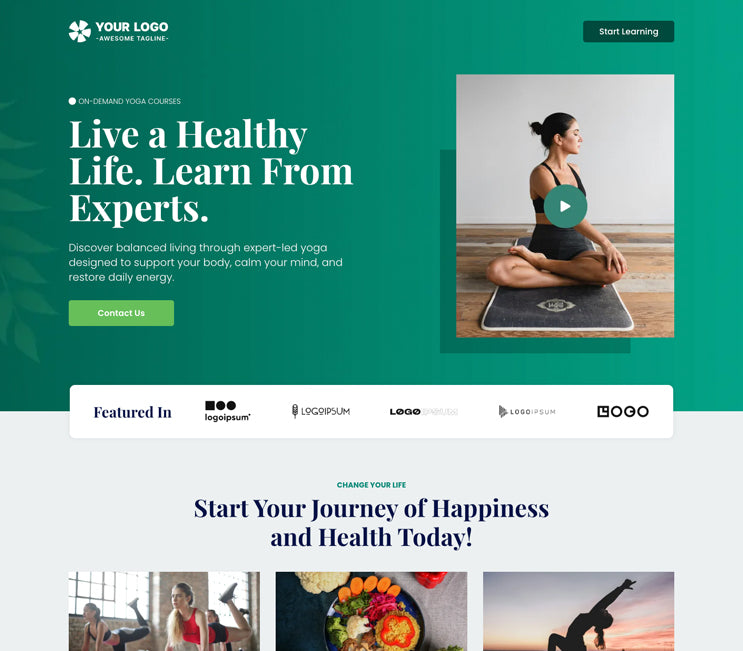 Online Yoga Courses Funnel GHL - Optin