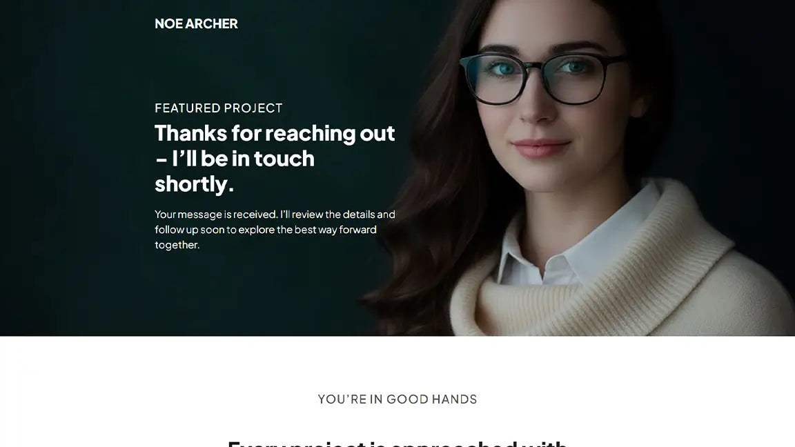 Personal Portfolio Funnel for Freelancers - Thank You