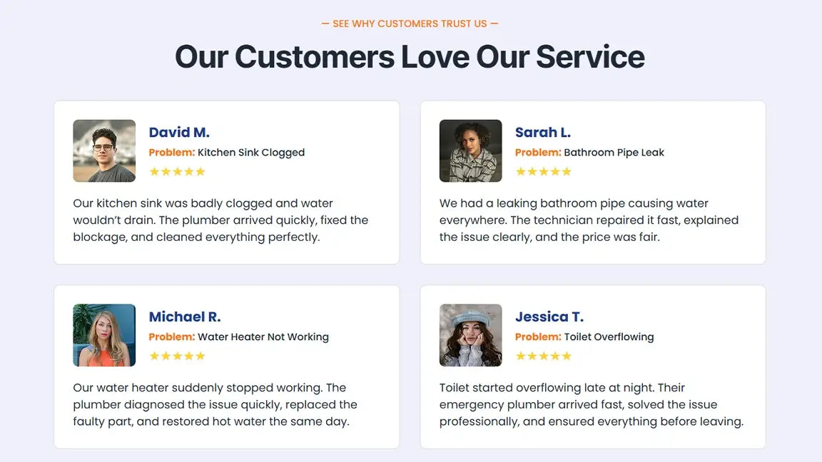 Plumbing Service Funnel for Local Service Businesses - Customer Review