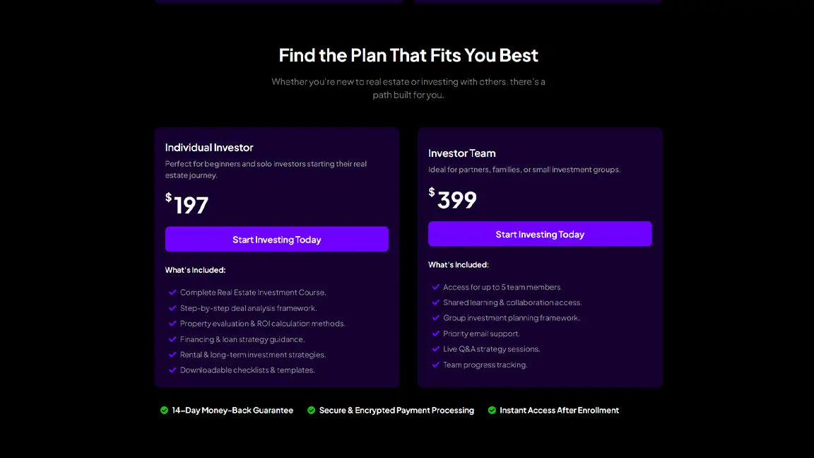 Real Estate Investing - Pricing