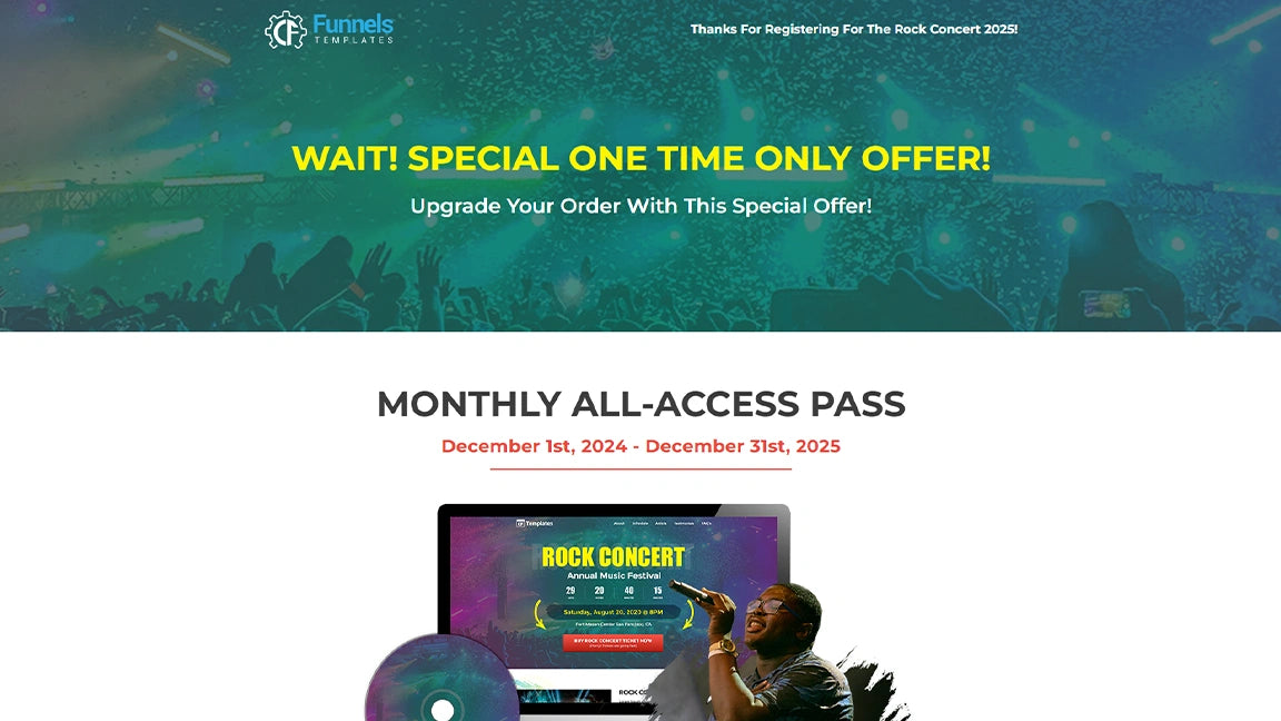 Rock Concert Event Music Festival Ticket Sales - Upsell