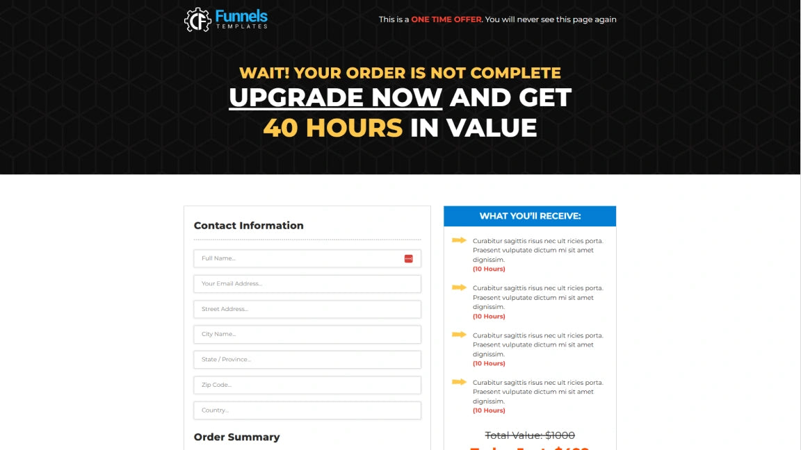 Sales Funnel for Design Agency - Order