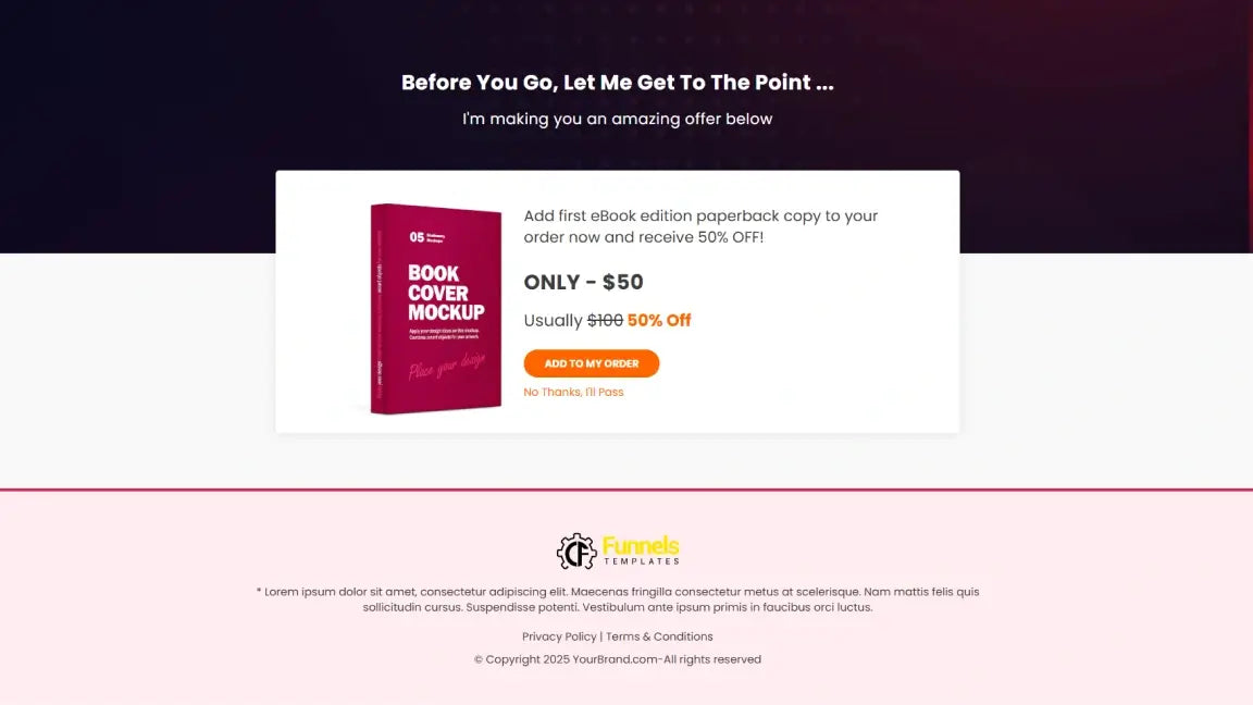 Sales Funnel for Digital eBook - Downsell
