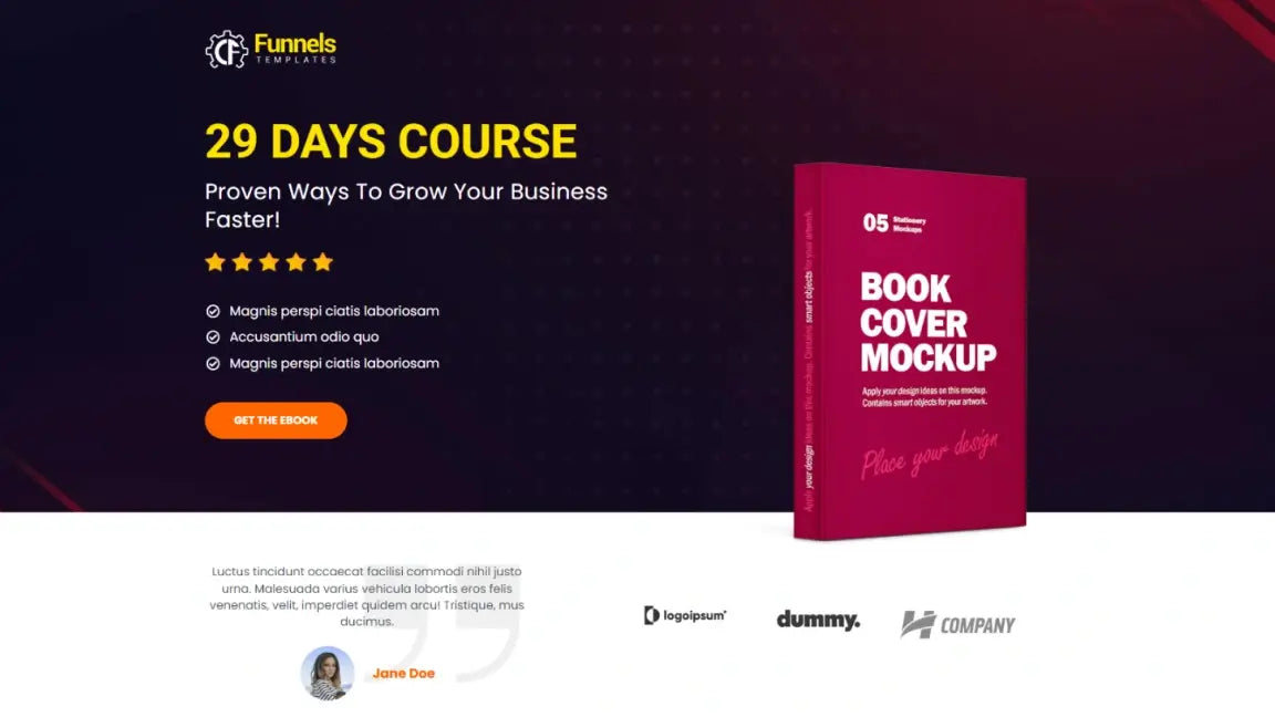 Sales Funnel for Digital eBook - Optin