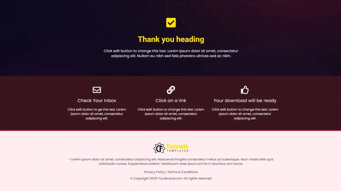 Sales Funnel for Digital eBook - Thank You