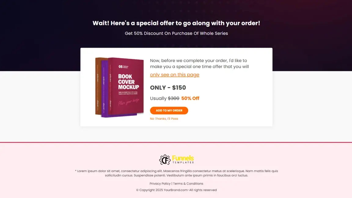 Sales Funnel for Digital eBook - Upsell