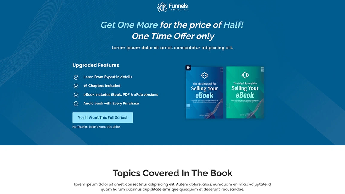 Sales Funnel for eBook Marketing - Downsell