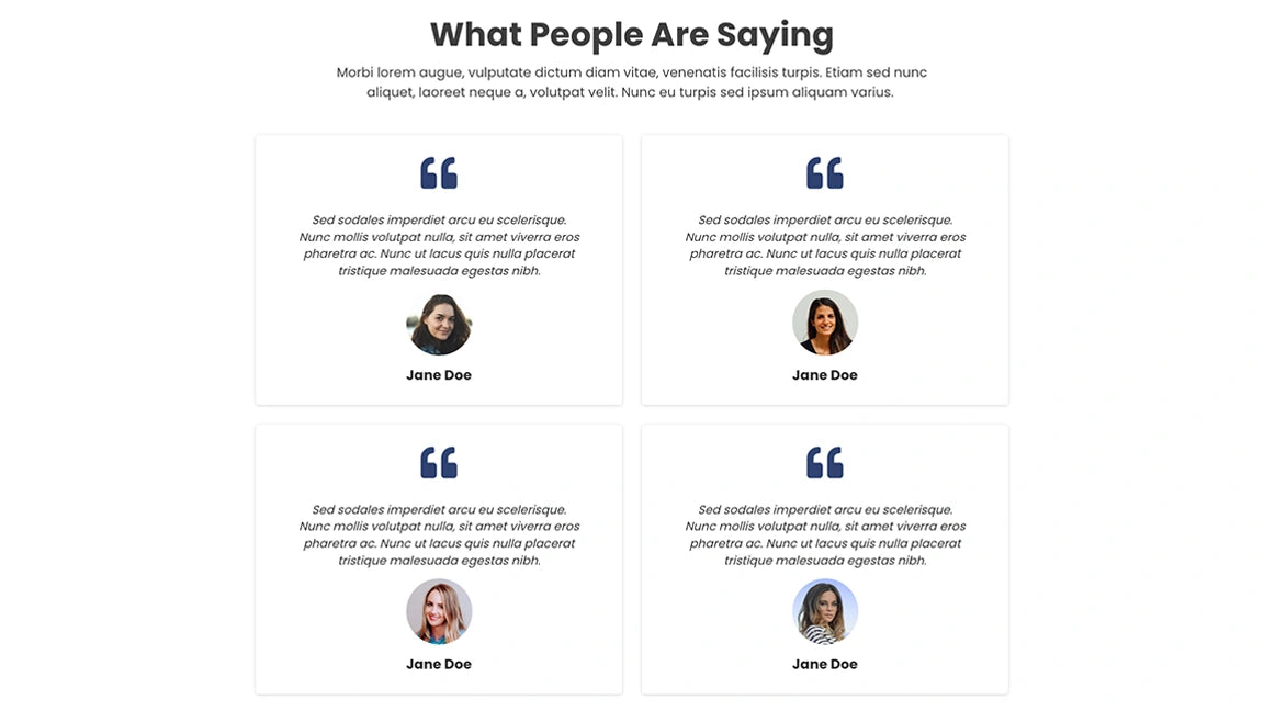 Sales Funnel for eBook Marketing - Testimonials