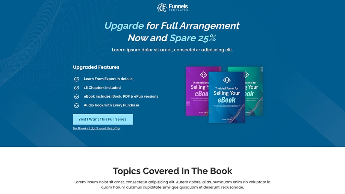 Sales Funnel for eBook Marketing - Upsell
