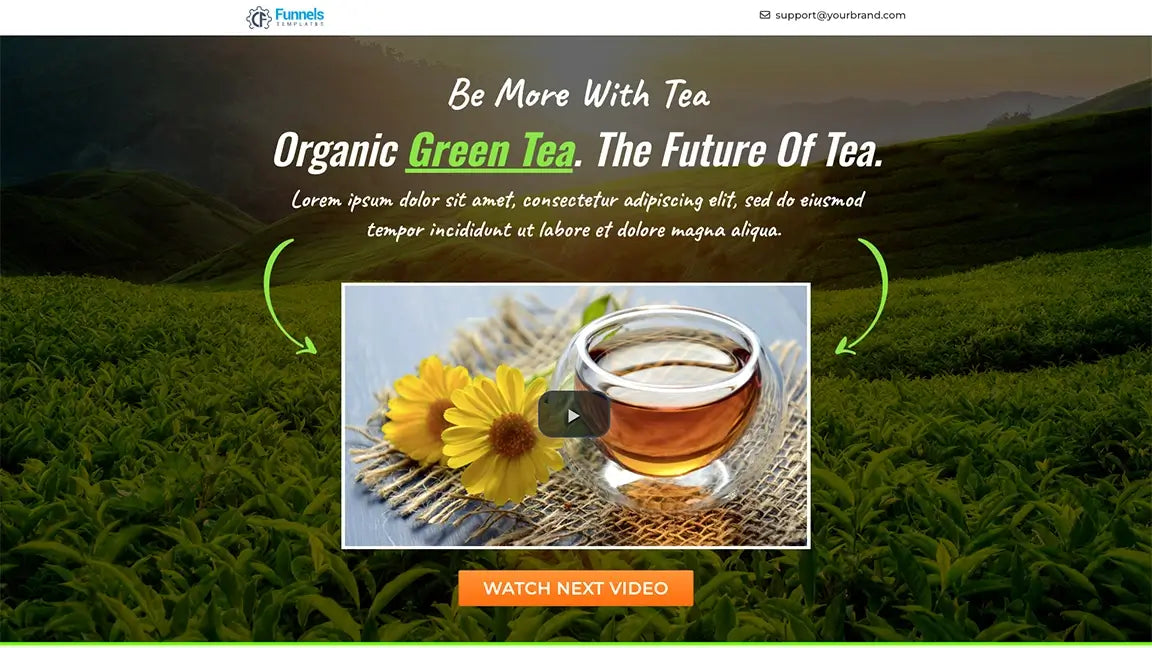 sales-funnel-for-green-tea-product-video-funnel-Optin-1-page