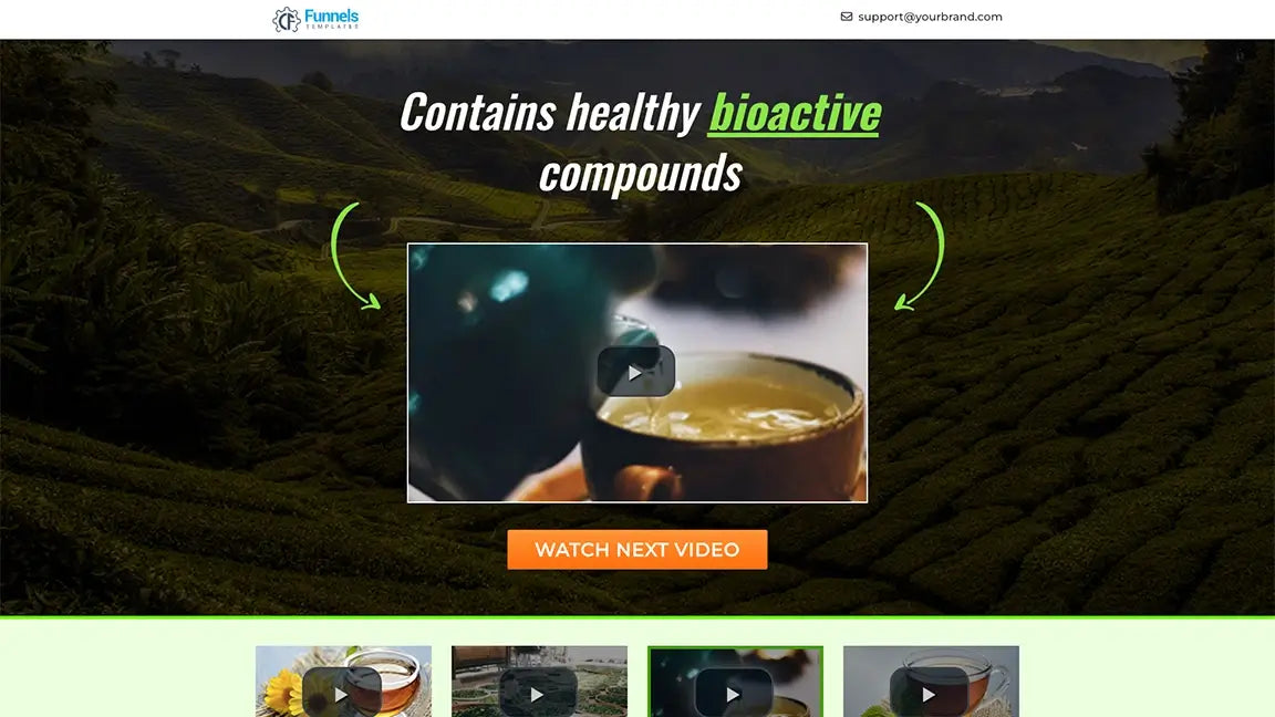 sales-funnel-for-green-tea-product-video-funnel-Video-2-page
