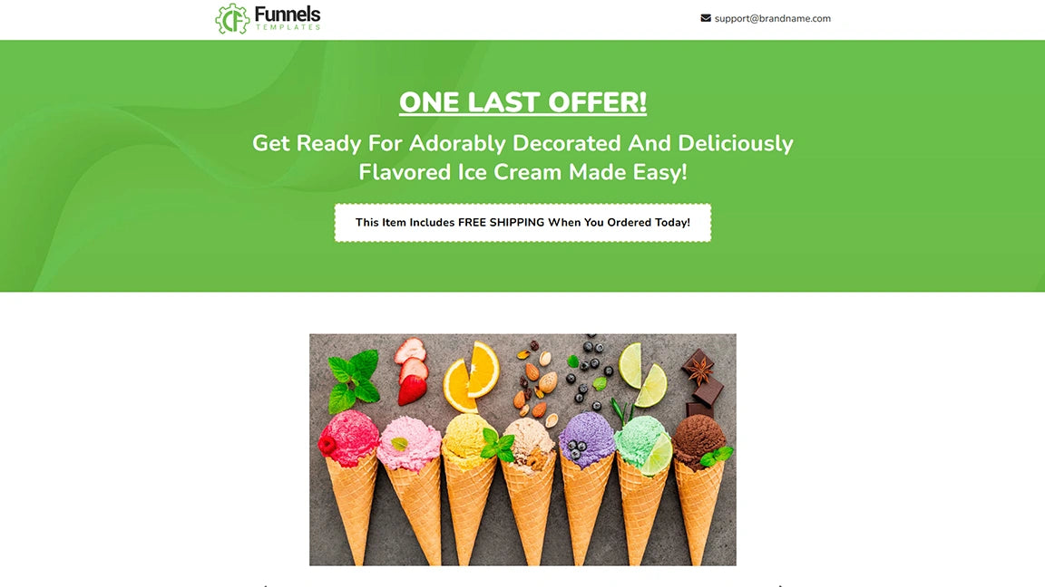 Sales Funnel for Ice Cream - Downsell