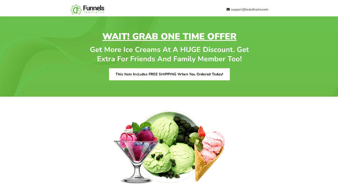 Sales Funnel for Ice Cream - Upsell