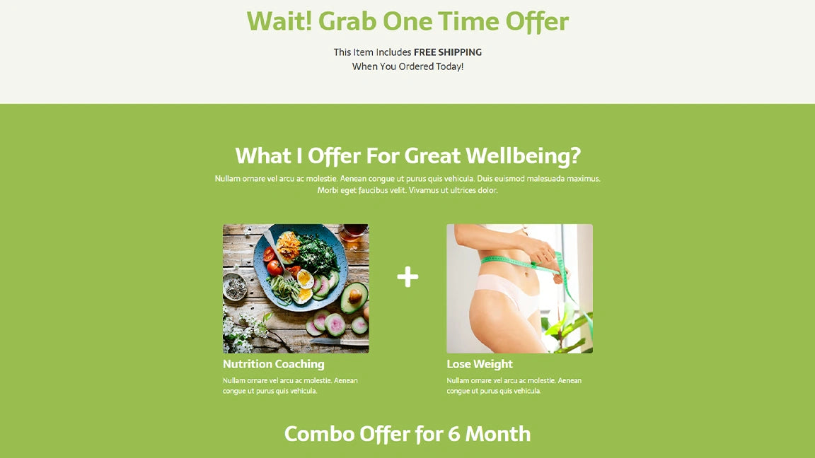 Sales Funnel for Nutrition & Wellness - Downsell