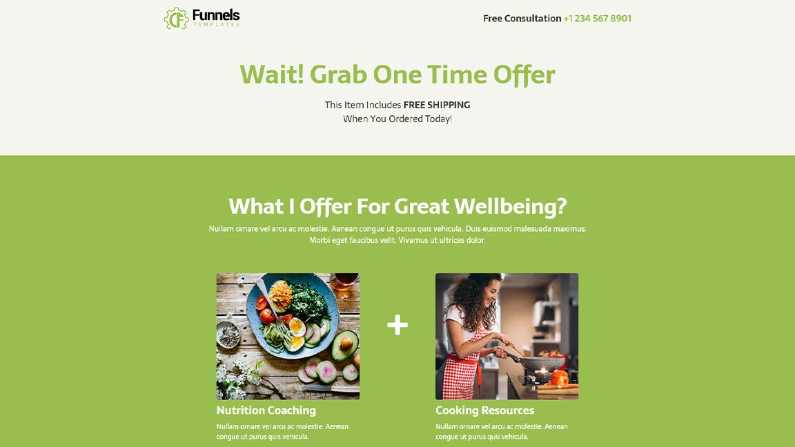 Sales Funnel for Nutrition & Wellness - Upsell