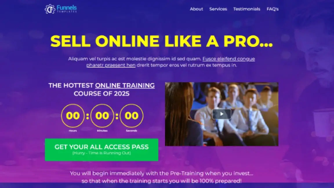 Training and Coaching Funnel - Optin