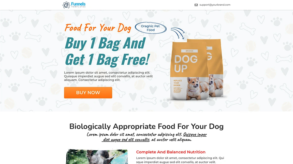 sales-funnel-for-pet-food-dog-food-Optin-1-page
