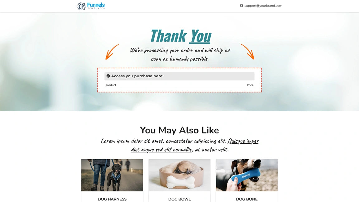 sales-funnel-for-pet-food-dog-food-Thank-you-page