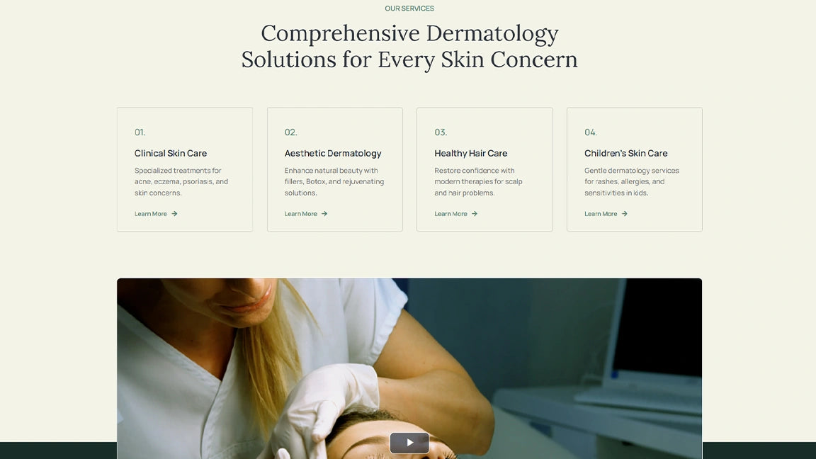 Dermatology Funnel for Skincare Clinics - Our Services