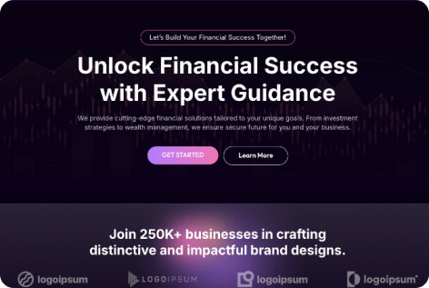 Preview banner showcasing a financial success pre-built funnel with expert guidance messaging.