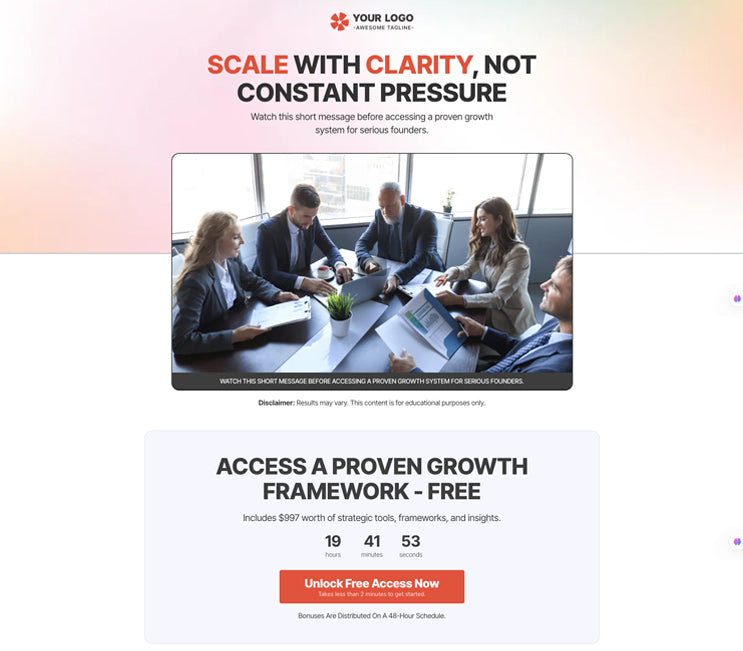 Startup Founders Funnel-GHL: Optin