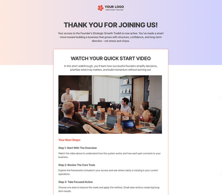 Startup Founders Funnel- GHL - Thank You