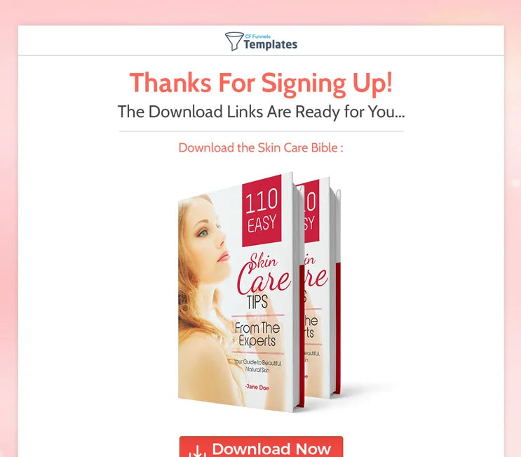 Free Skincare - Thank You