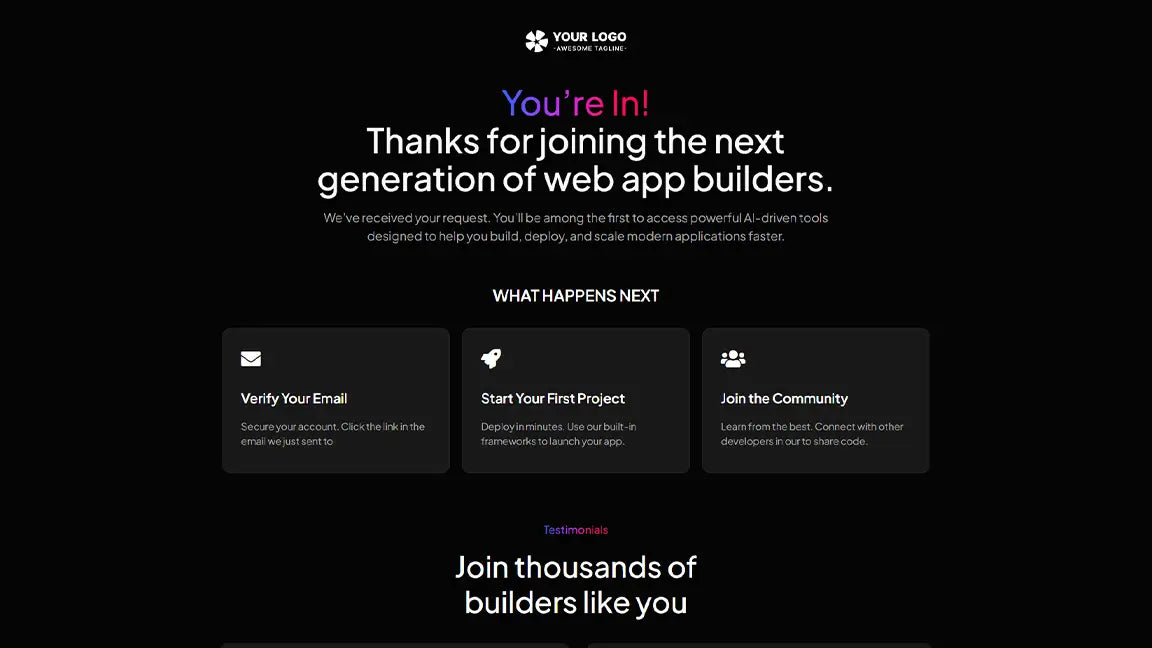 Web App Services - Thank You