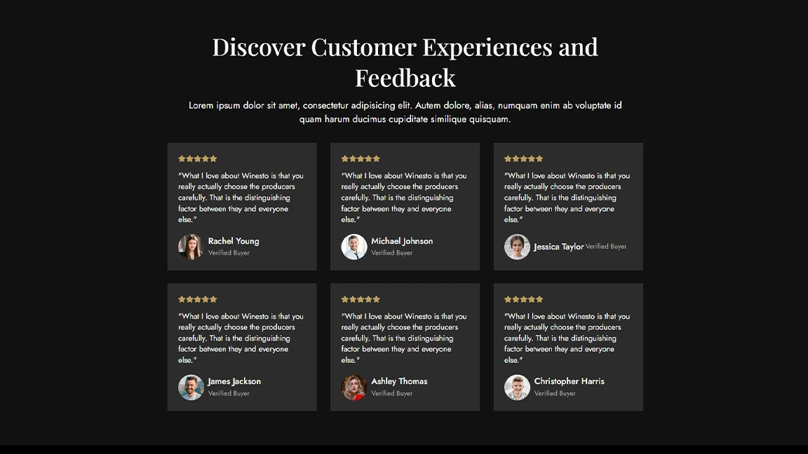 Customer Experiences and Feedback - Luxury Wine & Spirits Store