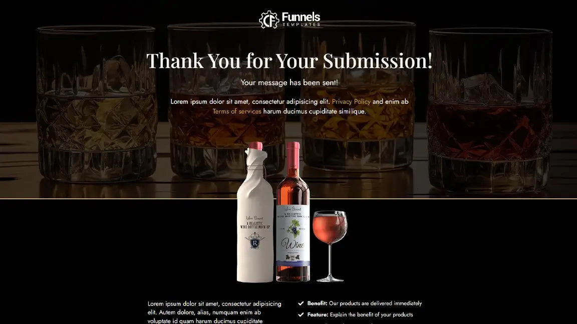 Thank You Submission - Luxury Wine & Spirits Store