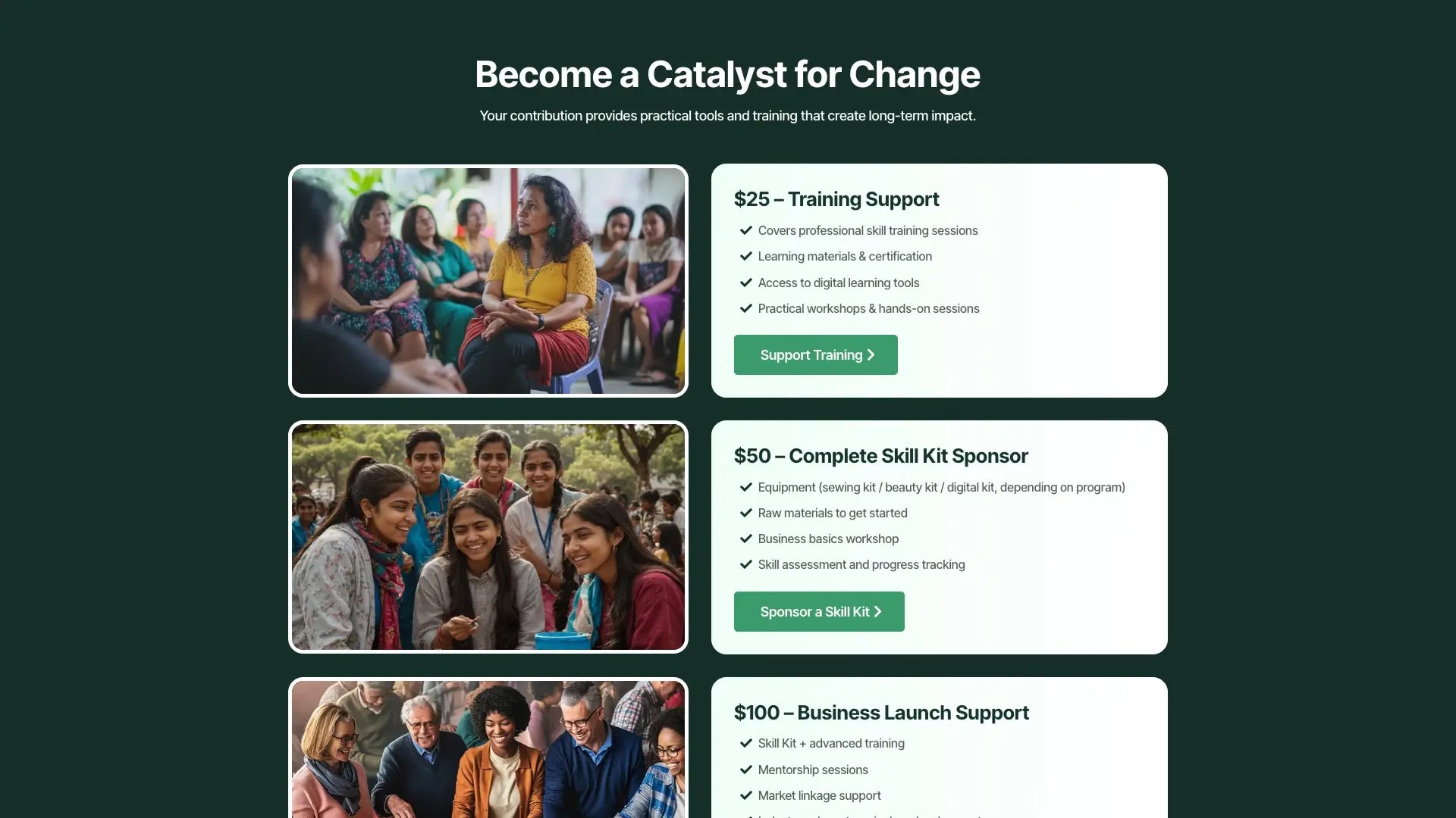 Women Empowerment & Skill Development Funnel - Become a catalyst